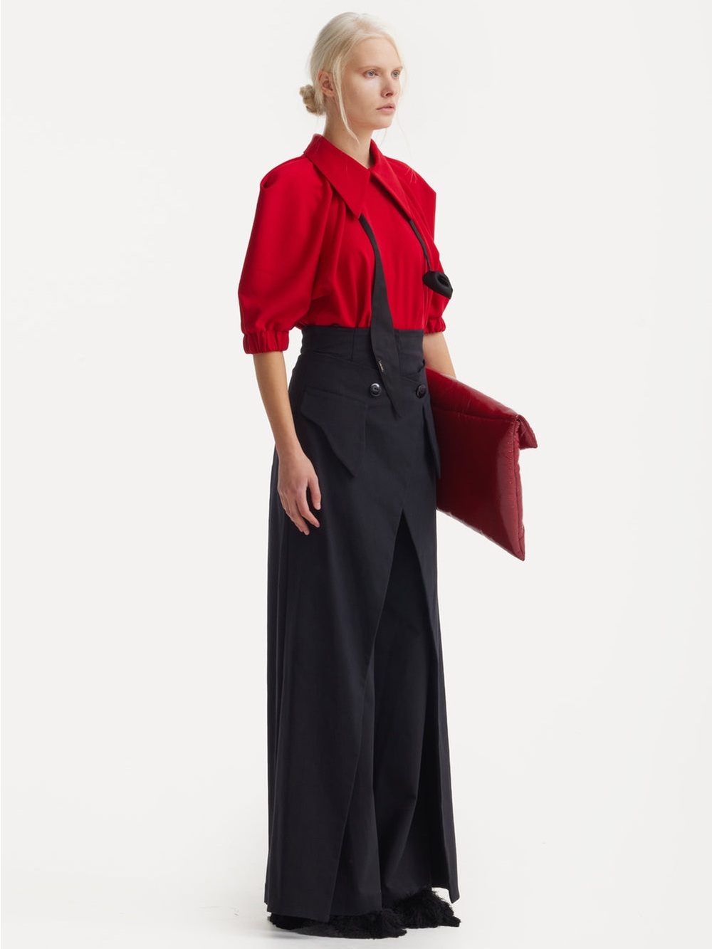 Julia Allert Designer Red Blouse Size Small - Picture 2 of 15